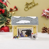 abordables Decoración de mesa-Figura de resina de farolillo nacional de Navidad, casa de vacaciones pintada a mano, regalo de exhibición de pueblo, decoración del hogar de Navidad, regalo de Navidad