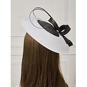 cheap Fascinators-Women&#039;s Fascinators Pillbox Hat Cap Weddings Straw Fedora Vintage Sinamay Base Hats for Kentucky Tea Party Horse Race Ladies Day Headpiece dress to impress Race Day Dress