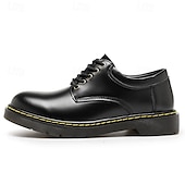 economico Semi-formale-scarpe stringate da uomo in similpelle nera con cuciture gialle, resistenti sneakers casual per il lavoro e l&#039;uso quotidiano