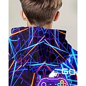 levne 3D sporty a hry pro chlapce-Chlapecké 3D Grafika Hry Kapuce Dlouhý rukáv Jaro Podzim Módní Šik ven Děti 4-12 let Kapuce Venkovní Ležérní Denní Běžný