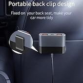 baratos Carregadores de automóveis-super power 76w multi 5 portas qc 3.0 carregador rápido sc03 adaptador de expansão pd tipo c carregador de carro para celular