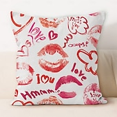 abordables Housse de coussin de vacances-Housse de coussin décorative en forme de rouge à lèvres de mariage 1PC Housse de coussin carrée douce Housse de coussin pour chambre salon canapé fauteuil