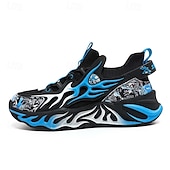 economico Sneakers da uomo-eleganti sneakers rosse da uomo con motivo a fiamma - eleganti e comode, perfette per feste o uscite informali