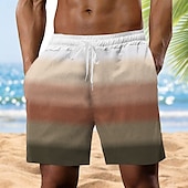 olcso Geometriai nyomat-Férfi Színes Színátmenet színe Izzadt nadrág Strand rövidnadrág Terry Shorts Közepes csípő Szüret Alkalmi Napi Szabadság Utcai öltözék Zsinór Rugalmas derék 3D nyomtatás Tervező Ruházat