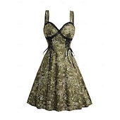 preiswerte Kleider-Retro Vintage 1950er Vintage-Kleid Kleid Maskerade Damen Karneval Neujahr Maskerade Alltagstauglich Junggesellinnenabschiedsparty Erwachsene Kleid