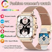 olcso Okosórák-hk82 divat női okos karóra amoled HD képernyő bluetooth hívó karszalag lány sport fitness tracker női okosóra