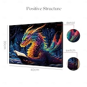billiga LED Vägg Art-drakeläsning led canvas väggkonst målat glas utskrift led upplyst väggdekor 2aa batteridriven upplyst canvas tryck led ljus kök sovrum eller heminredning