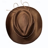 billige Hatter til herrer-Herre Solhatt Cowboyhatt Fedora Trilby-hatt Svart Kamel Ull Gammeldags stil Mote 18. århundre delstaten Texas Daglig Temafest Ensfarget / vanlig farge Solkrem Cosplay
