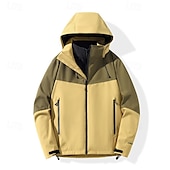 baratos Casacos Leves, Polares &amp; Caminhada-Homens Jaqueta Softshell Jaqueta de Trilha Inverno Ao ar livre Bloco de cor Térmico / Quente A Prova de Vento Impermeável Jaquetas 3-em-1 Jaqueta de Inverno Jaqueta corta-vento Viajar Preto Branco