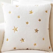 baratos Capa de almofada de férias-capas de almofada de veludo decorativas estrela 1pc macio quadrado almofada fronha para quarto sala de estar sofá cadeira