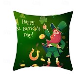 ieftine Husa de perna de vacanta-husă de perne decorativă ziua Sfântului patrick 1 bucată shamrock husă de pernă pătrată moale față de pernă pentru dormitor living canapea canapea scaun