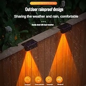 abordables Appliques d'extérieur-Lot de 4 lampes solaires pour clôture, applique murale extérieure, éclairage de jardin, allée, escalier, cour, patio, porche, décoration de cour