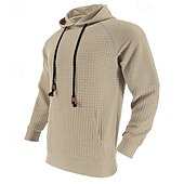 cheap Basic Hoodies-Men&#039;s Hoodie Black White Khaki Light Grey Dark Gray Hooded Plain Front Pocket Sports &amp; Outdoor Daily Holiday Polyester Streetwear Basic Casual Spring &amp;  Fall Clothing Apparel Hoodies Sweatshirts