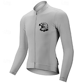 voordelige Heren shirts-Voor heren Wielrenshirt Lange mouw Winter Fietsen T-shirt Shirt met 3 achterzakken Bergracen Ademend Sneldrogend Anatomisch ontwerp Lampenkatoen Donker roze Wit Roze Adelaar Sport Kleding