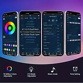 tanie Lampy projektora i projektory laserowe-inteligentne fajerwerki światła led listwa świetlna led z aplikacją zdalnego sterowania muzyka i dźwięk zsynchronizowane światła do dekoracji okien i ścian ulicznych odpowiednie na Boże Narodzenie