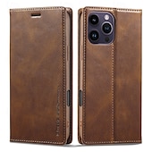 levne Pouzdra pro iPhone-telefon Carcasă Pro iPhone 16 15 14 Pro Max Plus iPhone 13 12 11 Pro Max Mini Flip Cover se stojánkem Magnetické Slot pro kartu Retro TPU PU kůže