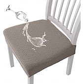 billiga Stolsöverdrag-vattenavvisande stol sittfodral för matsal kök stretch jacquard stol sittfodral avtagbar tvättbar anti-damm stol sittdyna skydd överdrag
