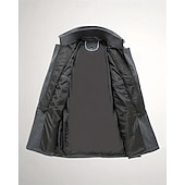 baratos Trench coat masculino-Homens Jaqueta de inverno gótica Peacoat Férias Diário Outono &amp; inverno Poliéster Térmico / Quente Vestível agasalhos Roupa Moda Clássico Tecido Bolsos Lapela Não Trespassado