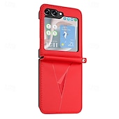 cheap Samsung Cases-Phone Case For Samsung Galaxy Z Flip 6 Z Flip 5 Z Flip 4 Z Flip 3 Back Cover Shockproof Retro TPU PU Leather