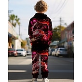 cheap Boy&#039;s 3D Sports &amp; Game-Boys 3D Graphic Game Hoodie &amp; Sweatpants Set Sports Suit Tracksuits Long Sleeve Spring Fall Daily Basic Casual Kids 4-12 Years Hooded Outdoor Vacation Sports Tailored Fit