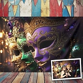 billige Ferievev-karneval mardi gras hengende billedvev maske veggkunst stor billedvev veggmaleri dekor fotografi bakteppe teppe gardin hjem soverom stue dekorasjon