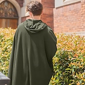levne Pláště a pláštěnky-Retro Středověké Renesanční Pláštěnka plášť s kapucí Ren Faire Ranger Elfí Pánské Keltské Viking Fantazie předvečer Všech svatých Karneval Plesová maškaráda Párty LARP Dospělé Přehoz