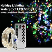 abordables Guirlandes lumineuses USB-Guirlande lumineuse LED USB élégante pour réception de mariage, 2 pièces, 5 m/10 m/20 m, télécommande 8 modes, guirlandes de fées, lampes de décoration pour mariage, Noël, vacances