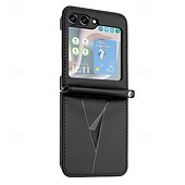 cheap Samsung Cases-Phone Case For Samsung Galaxy Z Flip 6 Z Flip 5 Z Flip 4 Z Flip 3 Back Cover Shockproof Retro TPU PU Leather