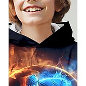 billiga Pojkens 3D Sporter &amp; Spel-Pojkar 3D Grafisk Huvtröja Långärmad Vår Höst Mode Streetwear Barn 4-12 år Huva Utomhus Ledigt Dagligen Normal