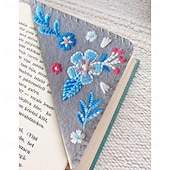 tanie Gifts-zakładka do książki haftowana ręcznie, zakładki do książek z haftem kwiatowym, filcowa trójkątna zakładka do książki ręcznie robiona, dekoracyjna filcowa trójkątna zakładka do książki, zakładki dla