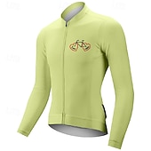 billiga Tröjor för män-Herr Cykeltröja Grafisk Bokstav &amp; Nummer Långärmad Cykel T-shirt Tröja med 3 bakfickor Bergscykling Snabb tork Anatomisk design Uppsugande Andningsfunktion sporter Mörkrosa Vit Rosa Kläder