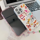 baratos Capas para iPhone-telefone Capinha Para iPhone 16 Pro Max Plus iphone 15 iPhone 15 Pro Max iPhone 14 Pro Max iPhone 13 Pro Max Capa traseira com pulseira Antichoque Retro TPU Vidro Temperado