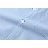 economico Strada-Cotone e lino Classico Per uomo Camicia camicia di lino Camicia estiva Camicia da spiaggia Camicia con bottoni Nero Bianco Blu Manica corta Liscio Collo ripiegabile Estate Da mare Per eventi