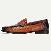preiswerte Loafer aus hochwertigem Leder-Herren-Loafer aus hochwertigem geflochtenem Rindsleder mit stilvollem Akzent – bequemes, formelles Schuhwerk für Business und besondere Anlässe