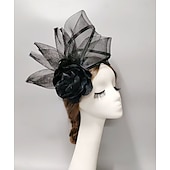 preiswerte Faszinator-Fascinatoren Netz Schleierhut Hochzeit Damentag Mit Kappe Blumig Kopfschmuck Kopfbedeckung