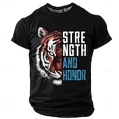 abordables Camisetas de deporte y gimnasio-Hombre Tigre Gracioso Camiseta Manga Corta Camiseta Impresión 3D Cuello Barco Camisa Moda Diario Calle Diario Negro Azul Piscina Verano Primavera Ropa S M L XL XXL XXXL
