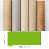 voordelige Behang-1 rol Chinees imitatiegrasdoek geweven behang voor restaurants, cafés, hotels, decoratief behang, retro, nostalgisch 3D imitatie bamboe linnen behang, niet zelfklevend 950x53cm/374x20inch