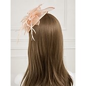 economico Fascinator-Fascinatori in Rete di Piume Cappelli Kentucky Copricapo con Cappello di Piume Fiore 1 PC Matrimonio Corsa di Cavalli Giornata Delle Donne Melbourne Cup Copricapo per impressionare Abito da corsa