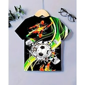 tanie 3D sporty i gry dla chłopców-Dla chłopców 3D Graficzny Piłka nożna Podkoszulek T-shirt Krótki rękaw Lato Wiosna Moda Podstawowy Dzieci 4-12 lat Półgolf Na zewnątrz Codzienny Regularny