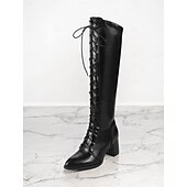 tanie Buty modowe-stylowe brązowe buty damskie ze skóry ekologicznej, sznurowane, na obcasie klockowym | idealne na jesień i zimę