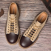 economico Casuale-scarpe stringate in pelle sintetica e pelle scamosciata resistenti da uomo: calzature casual eleganti per l&#039;uso quotidiano e all&#039;aperto