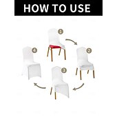 baratos Capa para Cadeira de Jantar-capas para cadeiras de casamento capas elásticas de ajuste universal com cobertura total, perfeitas para casamentos, banquetes e eventos, duráveis e resistentes a rugas, adicionam elegância e estilo a
