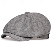 billiga Huvudbonader för herrar-Herr Platt mössa Ascot hatt Newsboy hatt Svart Brun Polyester Mode Ledigt Gata Dagligen Slät Andningsfunktion