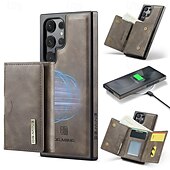 baratos Capa Samsung-Capa de Telefone para Samsung Galaxy S24 Ultra Plus S24 FE S23 Ultra Plus S22 Plus Ultra S21 Ultra S25 Capa Traseira com Suporte Magnético Carregamento Sem Fio Retro TPU PC
