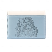 economico Per le donne-Portafoglio in PU inciso personalizzato miglior regalo per mamma – Regalo di matrimonio personalizzato per coppia portafoglio in pelle a pieghe con foto floreale per lei regalo per matrimonio festa