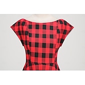 economico Vestiti-Retrò Vintage Anni 1950 Abito da cocktail Vestito Vestito Svasato A Pois Griglia / Plaid Per donna Mascherata Evento / Festa Addio al Nubilato Festival Adulti Vestito Abiti per il ritorno