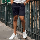 cheap Work Shorts-Men's Dress Shorts Work Shorts Casual Shorts Golf Shorts Pocket Straight Leg Solid Colored Comfort Wearable Knee Length Outdoor Daily Streetwear Stylish Black Brown