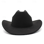 tanie Kapelusz Fedora-Męskie Czapka Kentucky Derby Kapelusz Kowbojski kapelusz Kapelusz Fedora Trilby Czarny Biały Wełniany Styl vintage Moda 18 wiek Stan Teksas Codzienny Impreza tematyczna Jednolity/zwykły kolor Filtr