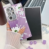 Недорогие Чехлы для Samsung-телефон Кейс для Назначение SSamsung Galaxy S24 Ultra S24 Plus S24 S24 ФЭ S23 Ultra А55 А35 А25 А15 5Г S25 Ультра Кейс на заднюю панель с ремешком на запястье Защита от удара Ретро ТПУ ПК