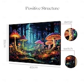 billiga LED Vägg Art-svamp skog led canvas väggkonst led upplyst väggdekor 2aa batteridriven upplyst canvas tryck led ljus kök sovrum eller heminredning